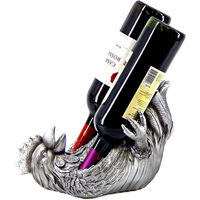 Support de Bouteille de Vin en Métal en Forme de Pieuvre Argentée, Décoration Nautique Unique, Support Créatif pour Cuisine, Bar et Fêtes, Vente en Gros