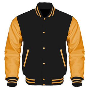Alta calidad OEM personalizado de gran tamaño Varsity chaqueta para los hombres con mangas de cuero al por mayor Streetwear Letterman chaquetas para el invierno - Product Image 3