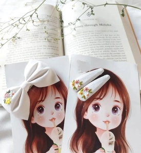 Lazos bordados a mano hechos a medida en color azul hechos de telas de algodón 100% para tiendas de accesorios para el cabello adecuadas para reventa - Product Image 3