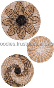 Paniers muraux ronds en corde de bambou tressée à la main, style Art Déco, assiettes décoratives, accessoires artisanaux multifonctionnels - Product Image 4