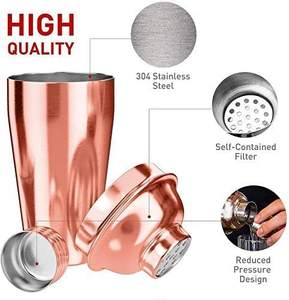 Ensemble de barware en acier inoxydable Vdela Naturals, haute qualité, réutilisable, écologique, design moderne, capacité de 350 ml, cocktail en plein air - Product Image 2