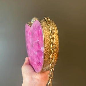 Bolso de Mano Tipo Clutch para Mujer, Diseño Cuadrado con Perlas de Concha Marina, Color Personalizable, Diseño Serigrafiado para Fiestas Nocturnas - Product Image 1