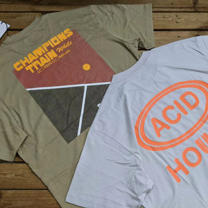 Nouveau Design hommes 100% coton T-Shirt séchage rapide respirant col rond solide imprimé motif décontracté court fil teint lavé Techniques - Product Image 5