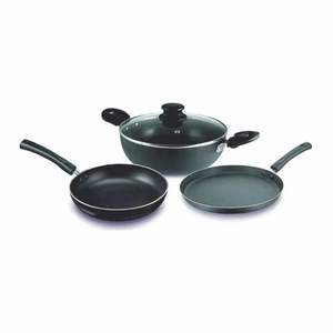 Poêle à frire ANAX de qualité supérieure, antiadhésive, avec couvercle en verre transparent, forme ronde, durable, fabriquée en Inde pour une utilisation domestique - Product Image 4