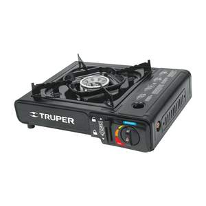 Réchaud à gaz portable Truper Expert en acier inoxydable avec allumage électronique pour le camping en plein air, conception coupe-vent, 1/4 de tour pour le gaz - Product Image 3