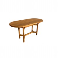 Table basse Maldive WT001 en teck naturel, style Japandi, design minimaliste, table à manger moderne, emballage postal, Indonésie
