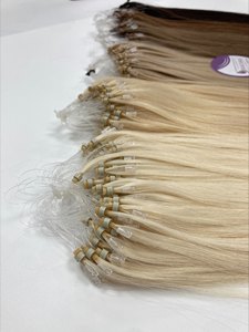 VENTE EN GROS DE QUALITÉ SUPÉRIEURE VIETNAMIENNE CHEVEUX MICROLOOP EXTENSIONS DE CHEVEUX COULEUR BLONDE DROITE 60C - Product Image 3