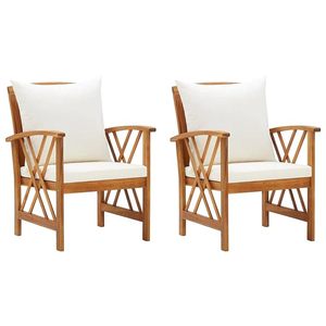 Miranda Modern <b>Rustic</b> Solid Teak Wood Garden <b>Chair</b> Waterproof Cushion Natural Finish for <b>Dining</b> Beach Villa Garden for Outdoor - Product Image 1