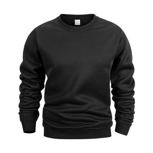Sweat à capuche à col rond pour hommes automne hiver polaire chaud décontracté pull ample couleur unie col rond Sport sweat à manches longues - Product Image 3