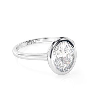 Anillo de boda de diamante de corte ovalado para mujer - Product Image 4