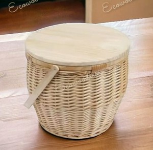 Outdoor Foldable Bamboo Wicker <b>Picnic</b> Basket Insulated Lunch Bags Bamboo Wicker Storage Box Camping <b>Picnic</b> Basket With Lid - Product Image 5