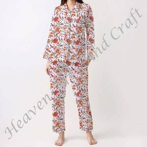 Conjunto de Pijamas de Algodón 100% para Mujer, Ropa de Dormir Suave para el Hogar, Conjunto de Pijamas de Primavera/Verano con Estampado Floral/Personajes/Letras/Estampado/Vacaciones/Árbol PJ032 - Product Image 2