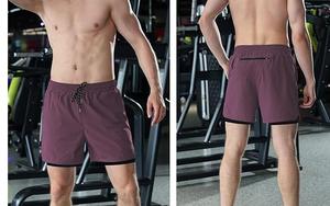 Pantalones cortos de gimnasio para hombre, pantalón corto de malla de Color sólido para correr, pantalones cortos de entrenamiento hasta la rodilla, transpirables, venta al por mayor, 2026 - Product Image 5