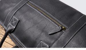 Bolsa de lona de cuero Vintage con logotipo personalizado para hombre, portátil, plegable, de lujo, deportiva, para gimnasio, con cierre de cremallera, de gran capacidad para exteriores - Product Image 6