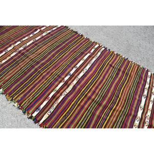 Tapis turc vintage traditionnel rouge 4.7x 13.5ft grande surface laine Latex support 10mm épaisseur Patchwork motif pour couloir chambre - Product Image 5