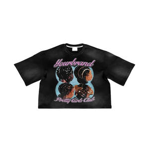 2025 Custom Top Streetwear Oversized Heavyweight Boxy Fit Camisetas para hombres con Vintage Wash Ripped camiseta - Product Image 5