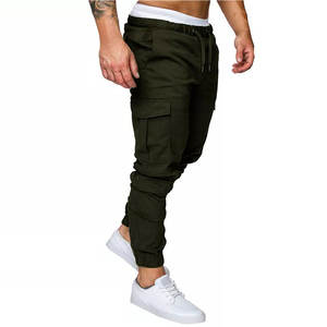 กางเกง2023บางเฉียบของผู้ชายกางเกงลำลองผ้าฝ้ายสีทึบกางเกงคาร์โก้แฟชั่น - Product Image 3