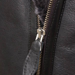 แจ็กเก็ตหนังขนเฟอร์ของผู้ชายทรงสลิมฟิตสำหรับฤดูหนาวแจ็คเก็ตหนังแท้ระบายอากาศได้ดีดีไซน์แนวสตรีท - Product Image 6