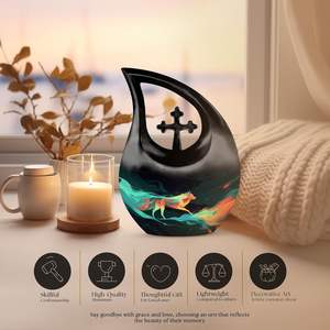 Urne en métal de loup pour cendres Urnes de crémation pour femmes Urnes de crémation pour cendres humaines Mini urnes Adulte Homme Petit pour cendres humaines Taille personnalisée - Product Image 4