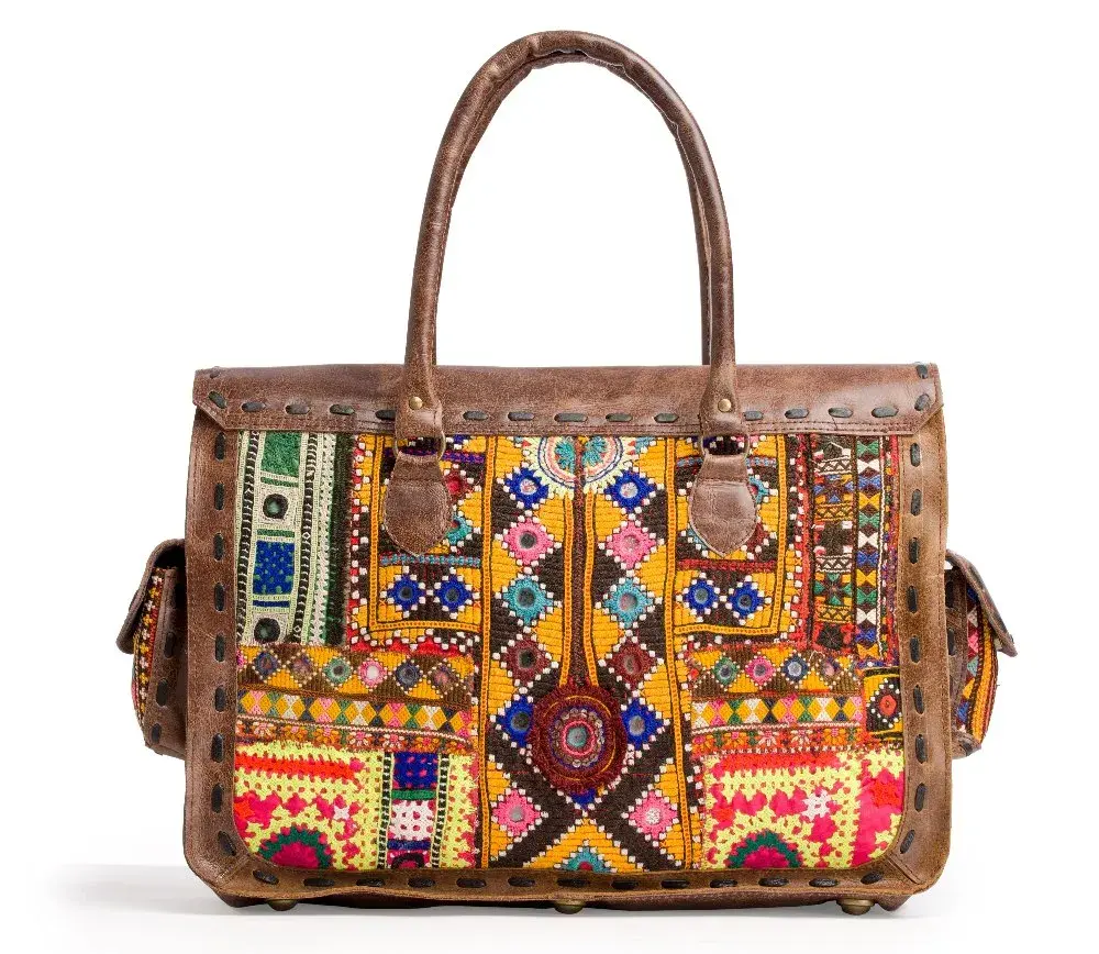 Işlemeli tote çanta bayanlar işlemeli tasarım ile büyük çanta özelleştirilmiş omuz crossbody kadın çanta toptan