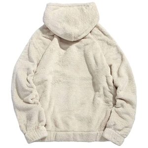 Wholesale Solid Color Fleece Pullover <b>Sherpa</b> <b>Hoodie</b> Latest Casual Wear for <b>Men</b> Cotton Blended Winter <b>Hoodie</b> for Adults - Product Image 5