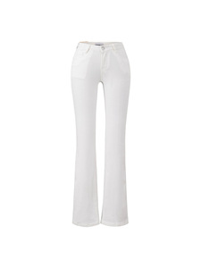 (Pantalones vaqueros de cintura baja con amplio refuerzo en la entrepierna) Pantalones vaqueros micro acampanados de cintura baja para mujer, versátiles, lavados y ligeramente elásticos. - Product Image 4