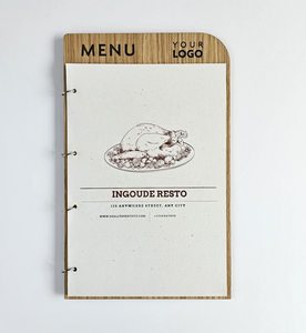 DIVRIS - Cubierta de Menú de Restaurante de Madera Marrón Claro Personalizada al por Mayor con Múltiples Páginas y Grabado de Logotipo - Product Image 1
