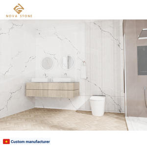 แผ่นหินควอตซ์เทียมขนาดใหญ่สำหรับตกแต่งภายในโรงแรม แผ่นหินเทียมสำหรับผนังห้องอาบน้ำ - Product Image 3