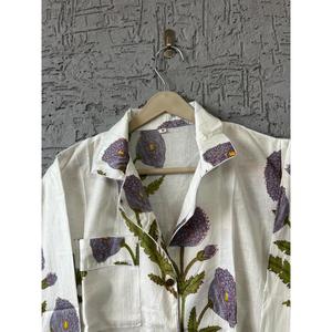 Conjunto de pijama con estampado de bloques a mano para mujer, ropa de dormir, vestido de noche de algodón indio, conjunto de pijama, traje de noche de algodón suave - Product Image 5