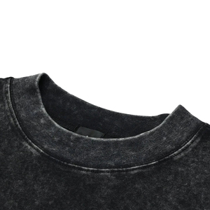 Camiseta de hombre de doble capa 100% algodón con diseño personalizado, estilo streetwear, corte oversize, mangas dobles, teñido en prenda, secado rápido - Product Image 5