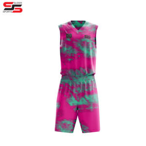 Diseño de logotipo de equipo personalizado Jersey cosido y ropa de baloncesto corta Uniforme de baloncesto amarillo y morado de dos tonos - Product Image 5