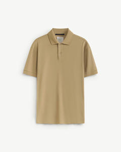 เสื้อลำลองแขนสั้นสำหรับผู้ชาย, เสื้อเชิ๊ตแขนสั้นระบายอากาศได้ดีผ้าถักพิมพ์ลายปกคอตั้งความยาวปกติ - Product Image 1