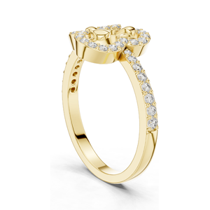 Bague en diamant de laboratoire avec halo, 0,366 CT, or 18 carats, 14 carats, 10 carats et argent 925, clarté VVS-VS EF, rose, jaune - Product Image 5