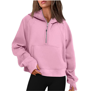 Nouveau sweat à capuche pour femme à demi-zip, taille adulte, tendance, séchage rapide, confortable et respirant, fabricant de vêtements pour femme - Product Image 3