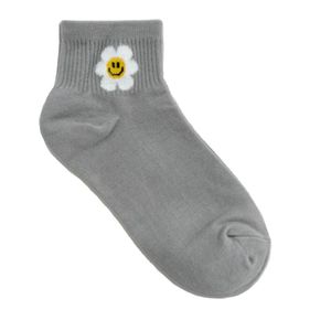 FOYSOCK KOREA OEM ODM graziose calze ricamate con Logo personalizzato caviglia equipaggio in morbido cotone abbigliamento 3D moda donna Casual sorriso calzino da donna - Product Image 6