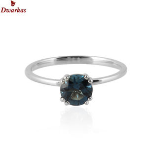 Anillo de piedras preciosas teñidas de esmeralda de Plata de Ley 925 sólida de banda simple clásica - Product Image 6