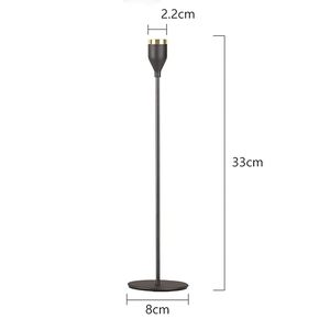 Juego de portavelas decorativo para el hogar, soporte de vela de Metal en hierro, soporte de vela con revestimiento de polvo negro - Product Image 3