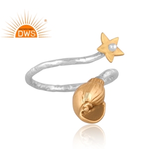 Best Selling Fine Sterling Silver Floral Design <b>Adjustable</b> <b>Ring</b> Custom Jewelry For Women Gift For Her - Product Image 3