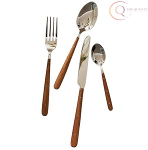 Juego de Cubiertos de Madera Desechables Sostenibles con Acabado Mate, Duraderos, Reutilizables y Aptos para Lavavajillas para Uso Diario - Product Image 1