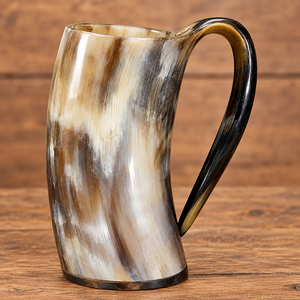 Mug à boire artisanal en corne naturelle REHMAN CRAFT, style rustique vintage, écologique, verre à bière, pour mariage, usage domestique, Uttar Pradesh - Product Image 6