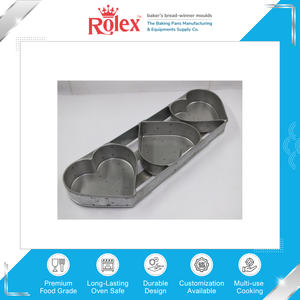 Fournisseur direct d'usine, ustensiles de cuisine lavables et adaptés au four, moule à gâteau en acier aluminisé en forme de cœur avec 3 moules - Product Image 2