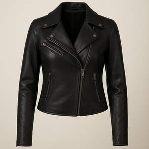 CHAQUETA DE PIEL NEGRA TIMELESS PARA MUJER - Product Image 4