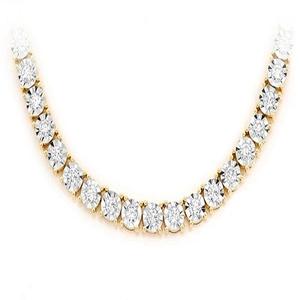 Exquisita joyería ostentosa de Hip Hop, Venta caliente, collar de cadena de tenis de diamante cultivado en laboratorio de oro amarillo de 18 quilates, fabricación en India - Product Image 1