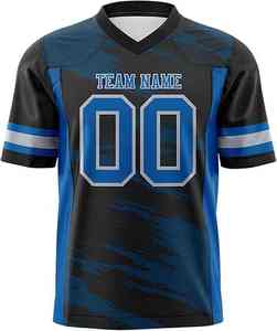 Camiseta de fútbol americano para hombre de alta calidad bordada al por mayor uniforme de todo el equipo barato transpirable de manga corta talla grande - Product Image 5