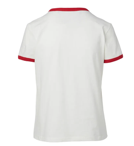 T-shirt ajusté fabriqué en coton bras serré blanc 100% coton hommes s sport décontracté contraste garniture t-shirts - Product Image 1