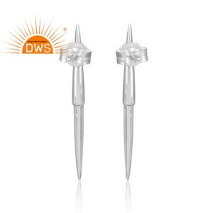 Meilleure vente Fine Sterling Silver Pen Design Dangle Boucle d'oreille Bijoux personnalisés pour les femmes Cadeau pour elle - Product Image 3