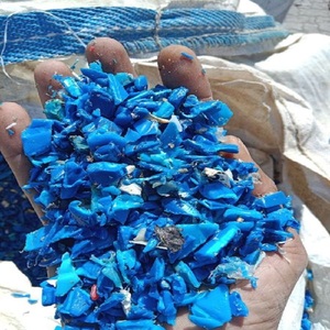 Blue Recycled HDPE Flakes Post Industrial <b>Plastic</b> Granules for Film Blow Molding Filling - Product Image 5