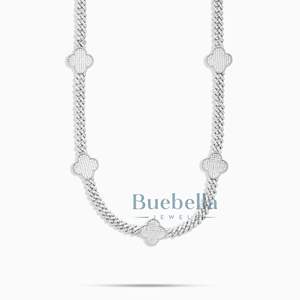 Venta al por mayor de eslabones cubanos chapados en oro de 14 quilates, cadena de punta de plata 925, collar de cadena cubana de Miami de 14mm, cadena fina de moissanita sin cuello - Product Image 4