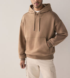 Sweat à capuche athlétique unisexe d'hiver pull polaire à la mode streetwear oversize brodé uni teint XL OEM haut - Product Image 1