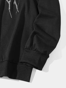 เสื้อฮู้ดผู้ชายระบายความร้อนขนาดใหญ่ประดับพลอยเทียมทรงหลวมสไตล์สตรีทสำหรับฤดูหนาวโลโก้แบบกำหนดเอง - Product Image 4